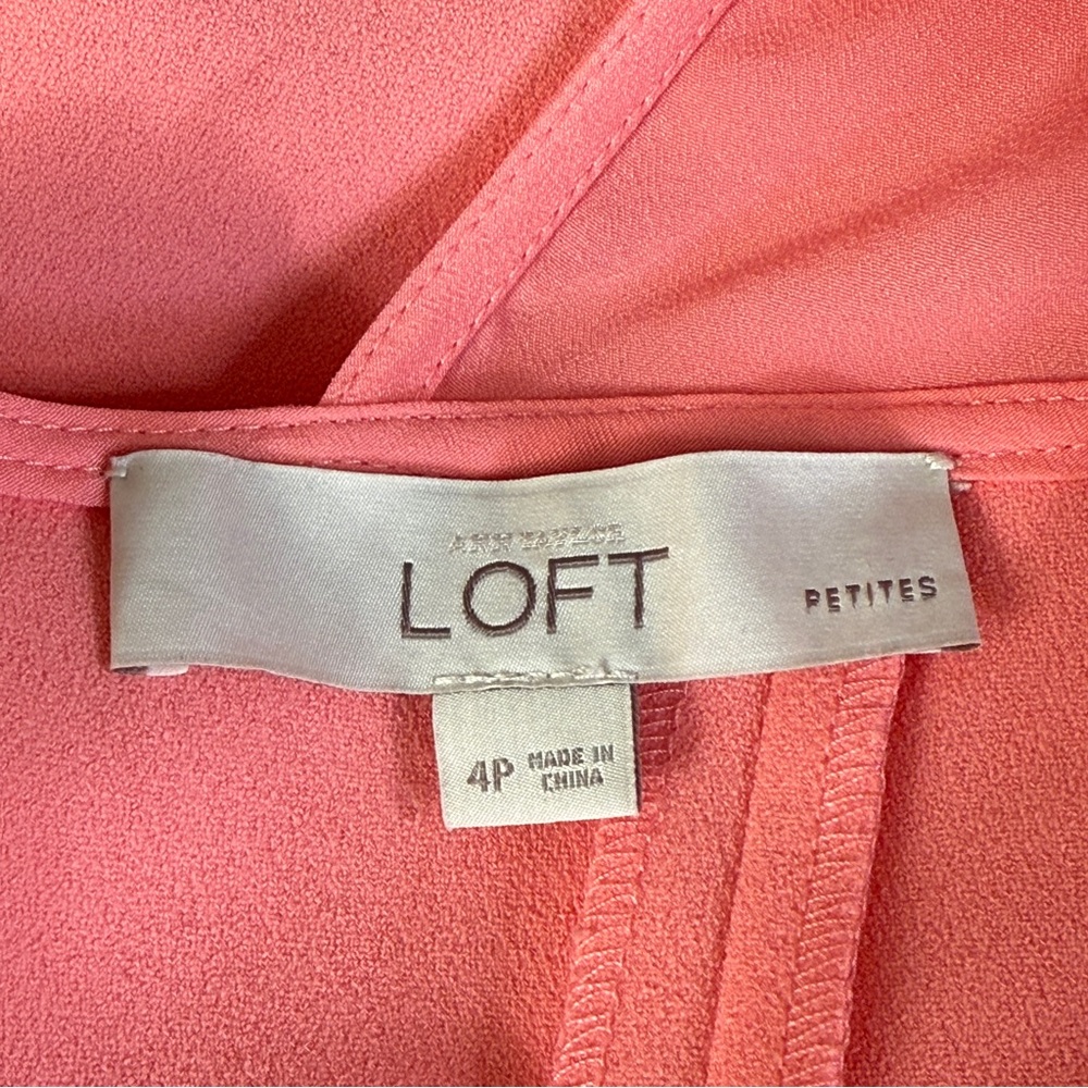 LOFT Pink Overlay Shift Dress Size 4P Knee Length Party Cocktail Easter Church - Picture 8 of 8